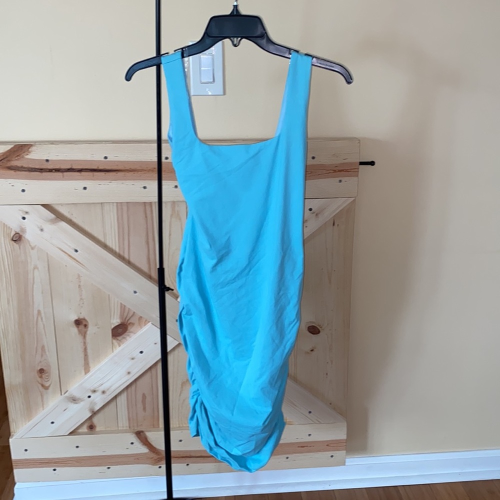 LOW BACK RUCHED MINI DRESS - Picture 5 of 8